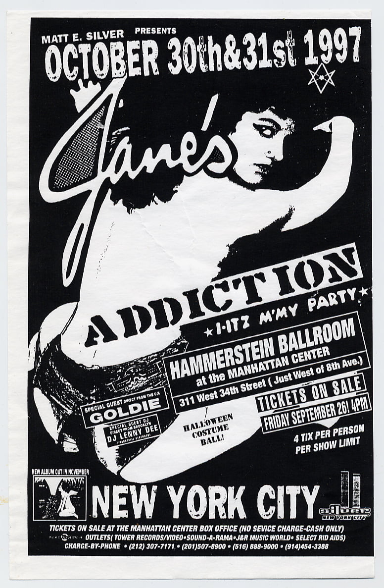 Jane's Addiction - October 31, 1997 - Hammerstein Ballroom, New York, NY